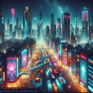 Neon Cyber Cityscape