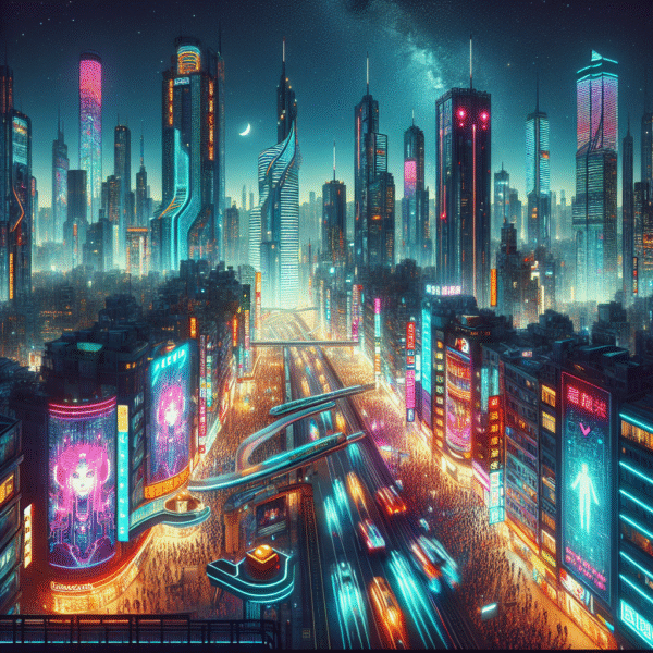 Neon Cyber Cityscape